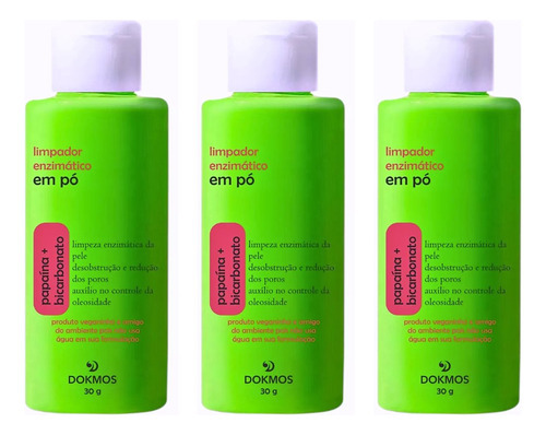 Kit 3 Sabonete Facial Pó Evita Oleosidade Reduz Poros Vegano