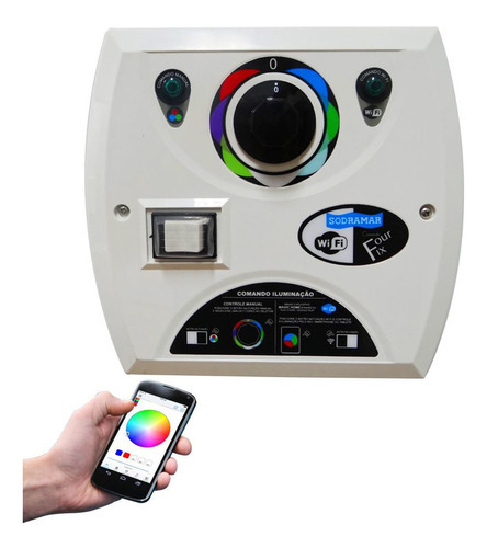 Kit 5 Led Rgb Piscina Colorido Cob + Central Wifi Sodramar 127/220V