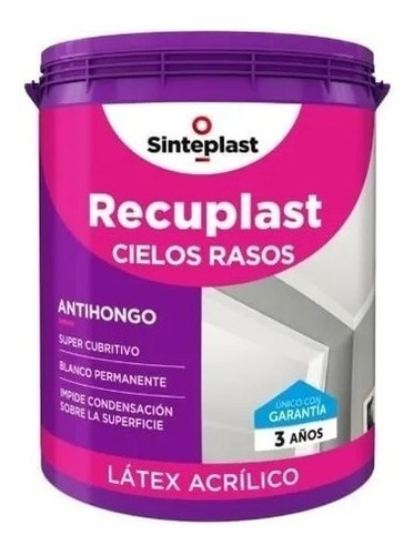 Latex Cielo Rasos Antihongo  Recuplast Blanco 1 L 