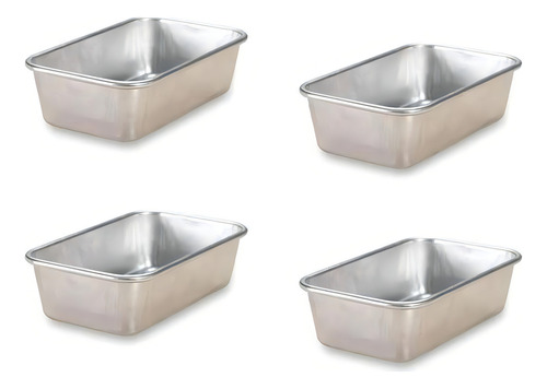 Juego 4 Mini Moldes Rectangular Aluminio Nordicware Color Plateado