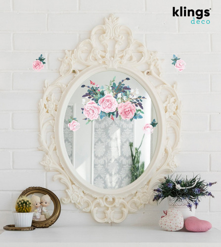 Imagen 4 de 6 de Vinilos Decorativos Flores Rosas Acurelas Shabby Romantic