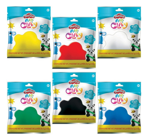 Playdoh Air Clay Asst Colores - Masa Para Modelar Negro
