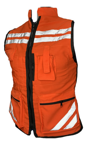 Chaleco Reflejante M King Formal Completo Con Malla Naranja 2eg-2xl
