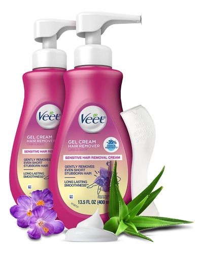 Creme De Depilação Veet 5 Min Sensitive Skin, Pacote X2 De 8