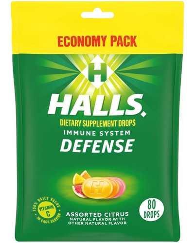 Halls Defense Sabor Citrus 80 Pastillas 2 Pack