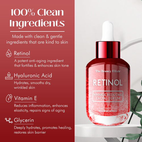 Sérum The Beauty Elixir Retinol 50 Ml Para Pele Coreana Anti