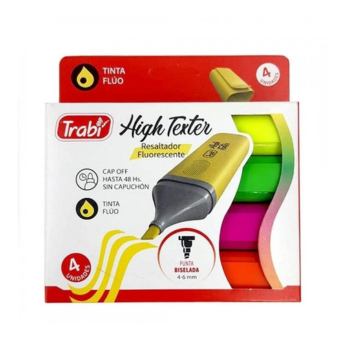 Resaltador Trabi High Texter X4 Colores