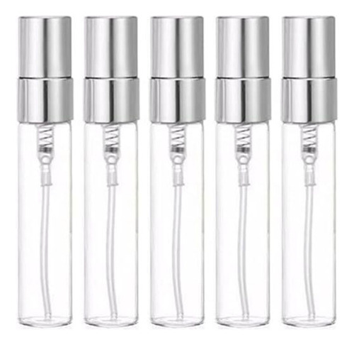 Frasco Perfume Vidrio 5ml X 10unid Premium Tapa Plateada