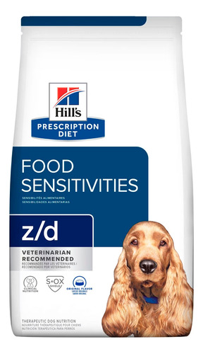 Alimento Hill's Prescription Diet Skin/Food Sensitivities z/d para perro de raza  pequeña mediana y grande sabor mix en bolsa de 8lb