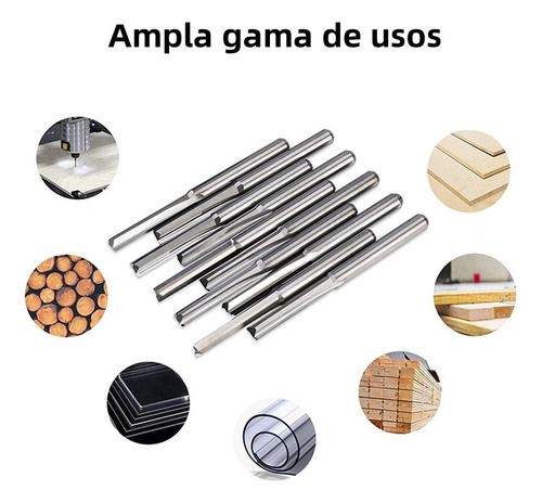 Kit 4 Fresas Reta Usinagem Cnc Router 2mm X 17mm