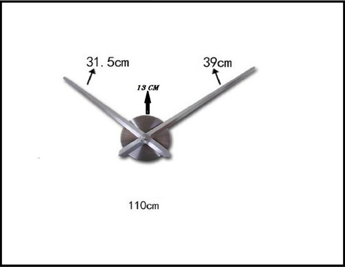 Reloj Gigante De Pared Realmente Grandes Efecto 3d. Palos I Negro