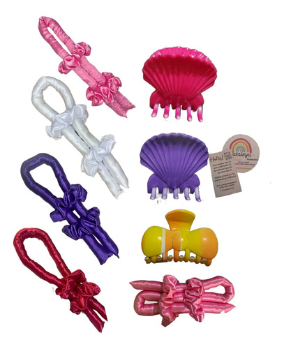 Ondas Sin Calor Rizador Manual Rizos Y Brocha Pelo Regalo Violeta