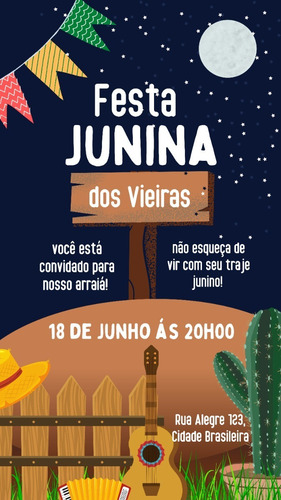 Imagem 3 de 3 de Convite Para Festa Junina Digital Virtual