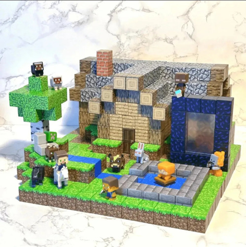 Juguetes De Bloques De Construcción Magnéticos De Minecraft,