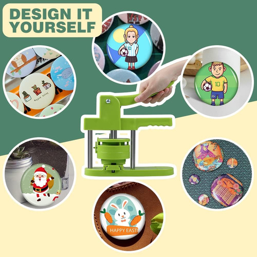 Button Maker Machine, 75mm(3 Inch) Diy Pin Button Maker P...