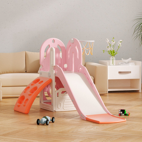 Juegos Canasta Resbaladilla Escaladora Infantil 3 En 1 Color Rosa