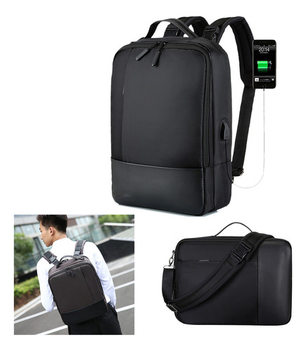 Mochila Para Hombre Con Carga Usb De 16.1 Pulgadas, Bolsa Ca