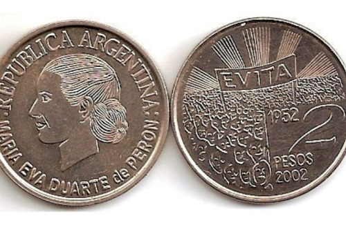 Argentina 2 Pesos 2002 Evita 40° Aniversario