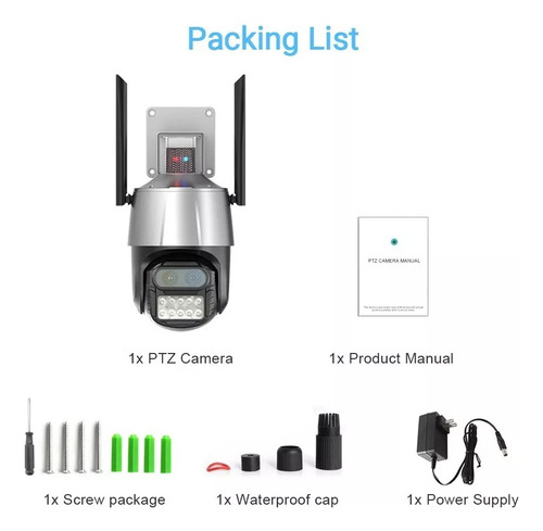 Cámara De Seguridad Wifi Ptz De Doble Lente De 8mp 4k