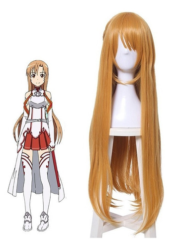 Peluca Asuna Anime Sword Art Online Cosplay + Red De Regalo!