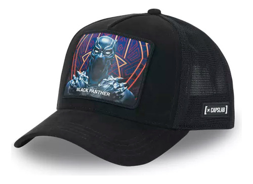 Gorra Capslab Marvel Black Panther Original Negro Unico Lisa