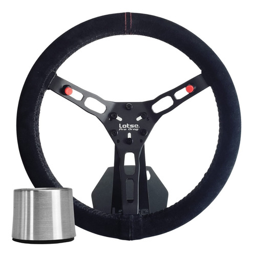 Volante Esportivo Lotse Pro Drag Camurça Cubo Ford Escort