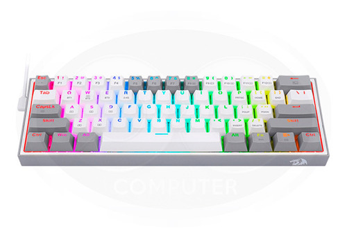 Teclado Bluetooth Redragon Fizz K616 Rgb Blanco Gris Español