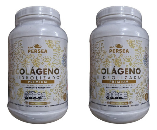 Colageno Hidrolizado Premium S/natural Persea 1.2 Kg Pack 2