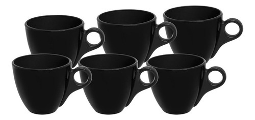 Conjunto Com 6 Canecas De Vidro Dubai 170ml Café E Chá