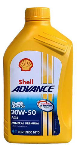 Aceite Shell Advance Mineral 20w50 4t