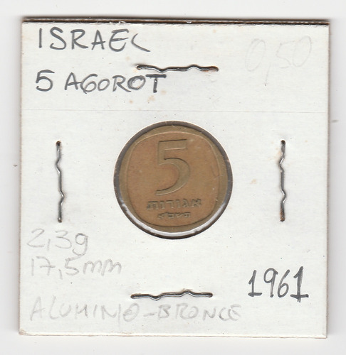 Moneda Israel 5 Agorot 1961 Vf/xf