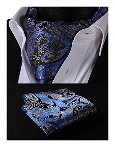 Hisdern Mens Ascot Paisley Floral Jacquard Tejido Regalo Cor