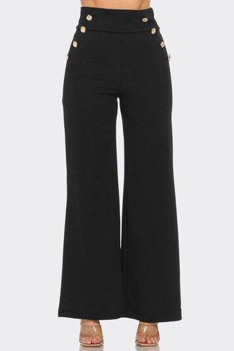 Pantalon Recto Botones A Los Costados