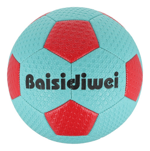 Pelota Futbol N 5 Simil Cuero Cosida Sintético Inflada Color Celeste