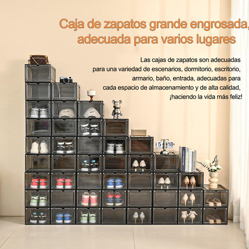 Zapatos Apilables Resee Estantes Plasticos Transparentes 6 Piezas Gris De Abs