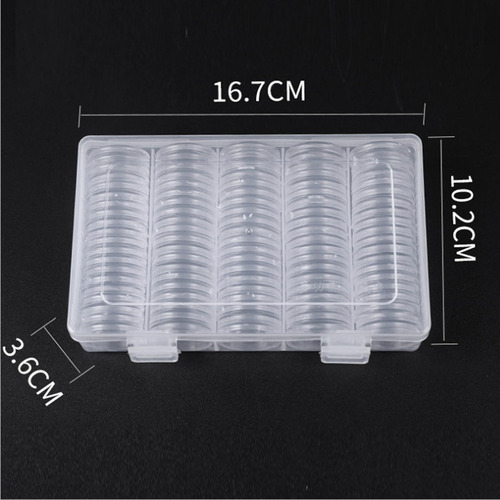 Estuche Para Cápsulas De Monedas De 100 Piezas De 25 Mm Con