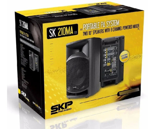 Imagen 2 de 6 de Combo Skp Consola Potenciada 8 Canales + 2 Bafles De 10 PuLG