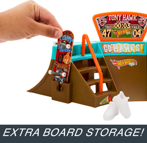 Hot Wheels Skate Stadium Playset Tony Hawk Con Diapasón Y Za Color