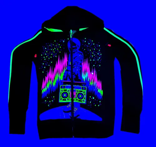 Chamarra Astronauta Retro Fluorescente Ne n Con Luz Negra Env o
