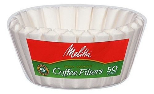 Melitta 8-12 Taza De La Cesta Filtros De Café, Blanco, 