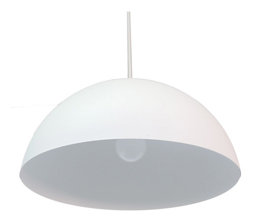 Lampara Colgante De Techo Media Esfera Ø40cm De Acero Color Blanco