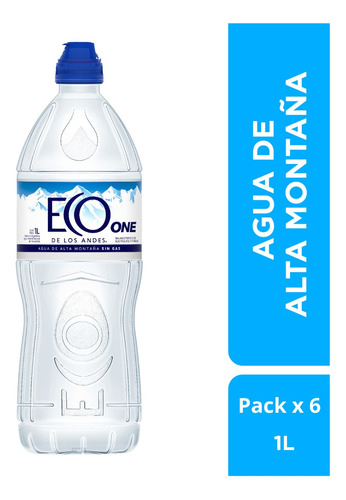 Agua Mineral Eco De Los Andes - Sin Gas - 6 Botellas X 1l