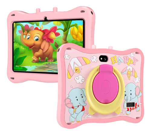 Tablet Para Niños Hancdon E13 7 Pulgadas, 128gb Rom 6gb Ram Kids Tablet Parental Controls Android 12 10-core Bluetooth Wifi5 3800mah With Protective Case Color Rosa