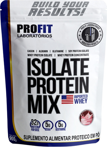Suplemento em pó Profit Labs  Isolate Protein Mix whey protein Isolate Protein Mix sabor  morango em sachê de 900g