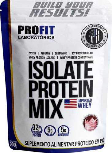 Suplemento en pó Profit Labs Whey protein sabor morango x 900g