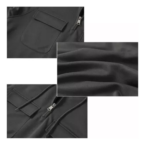 Sudadera Tipo Cargo Táctica Cremallera Corta Para Hombre
