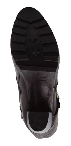 Imagem 4 de 4 de Bota Feminina Cano Longo Mooncity Salto Grosso 73045 Marrom