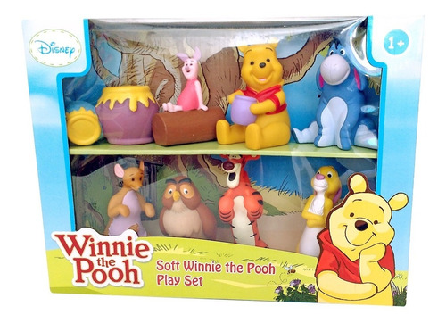 Winnie The Pooh Muñecos Para Bebe Goma Soft Set 8 Personajes