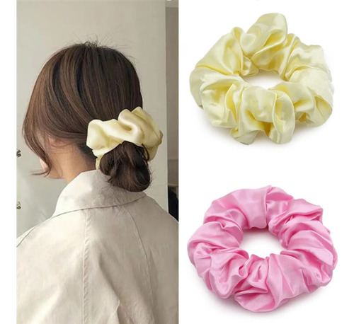 Ligas Para Cabello Scrunchies De Satén 40 Colores Y Bolsa De Almacenamiento