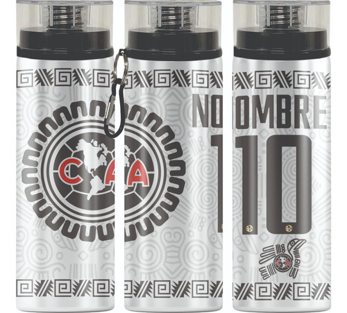 Termo Cilindro De Aluminio Club América Personalizado L. Mx